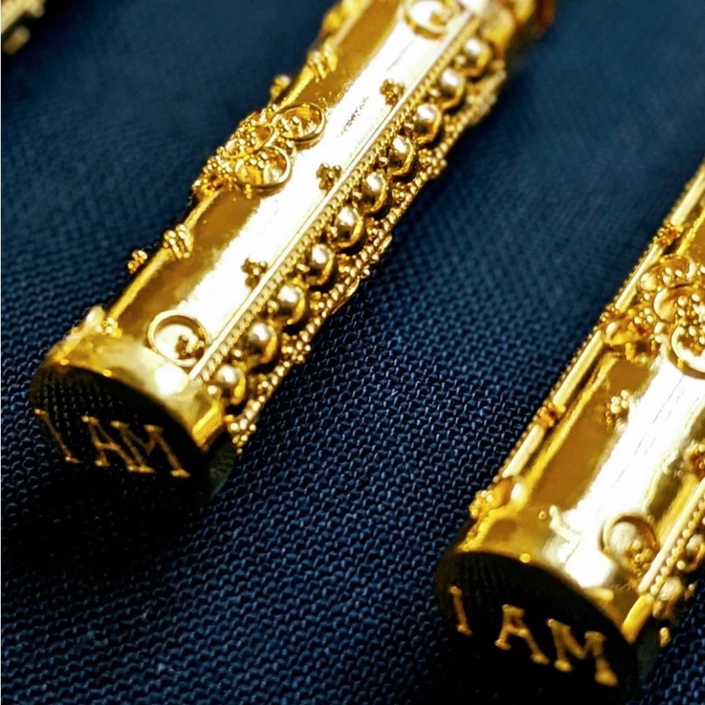 Gold Filigree Cylinder Pendant Necklace - Women Jewelry